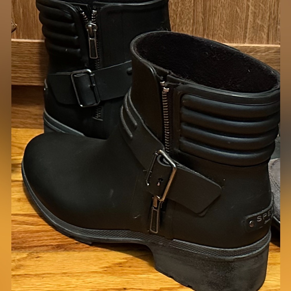 Sperry Black Rain Ankle Boots
